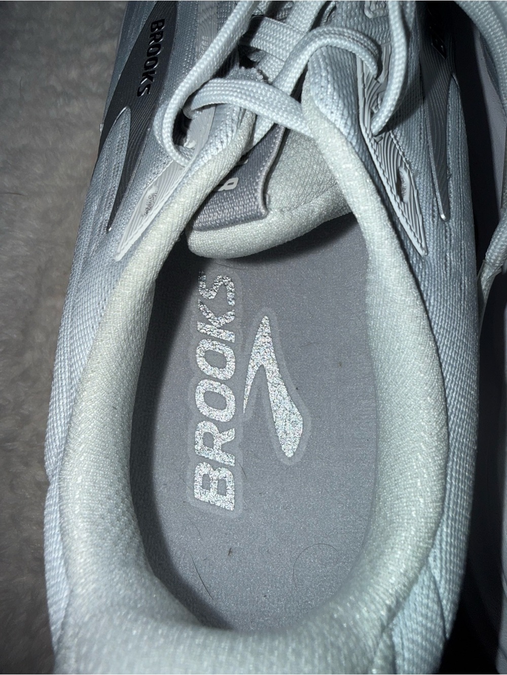Brooks Light Gray and White Athletic Running Sneakers - Picture 10 of 11